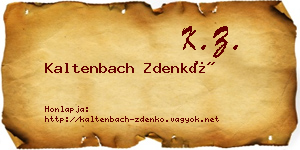 Kaltenbach Zdenkó névjegykártya